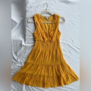 J Gee tiered ruffle dress in golden yellow
